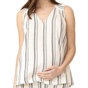 Hatch Lyndi Top in Black/ivory stripe